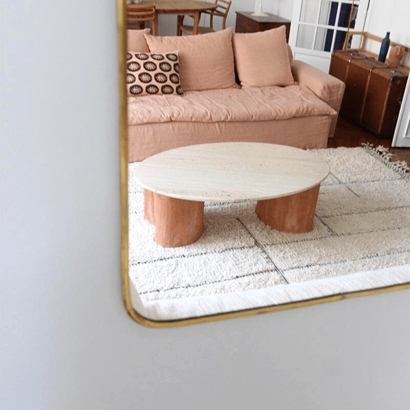 Table Roc - Elliptique - Travertin Creme