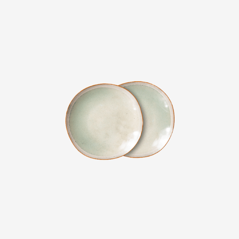 Assiette 70s ceramics - 22 cm - lot de 2