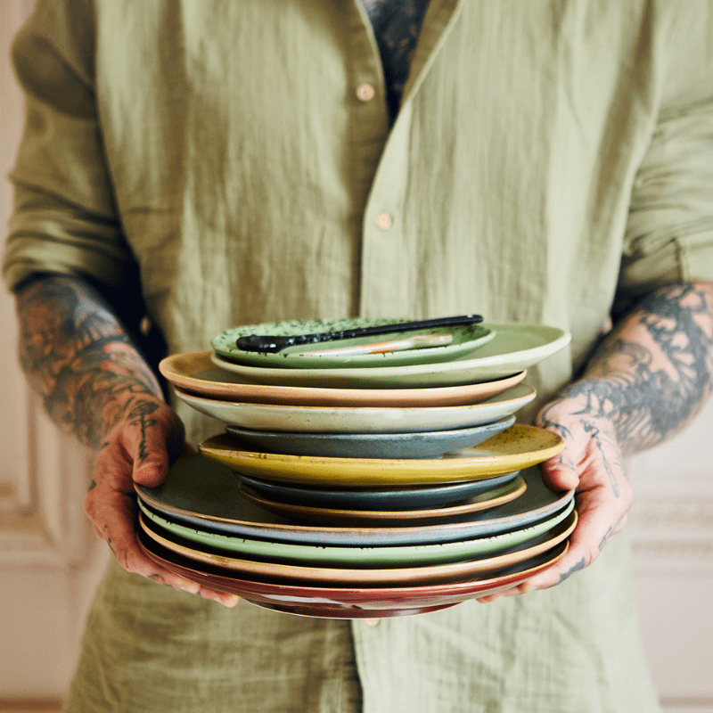 Assiette 70s ceramics - 22 cm - lot de 2 – Image 6