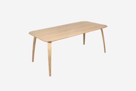 gubi dining table rectangular, 180x90 oak semi matt lacquered