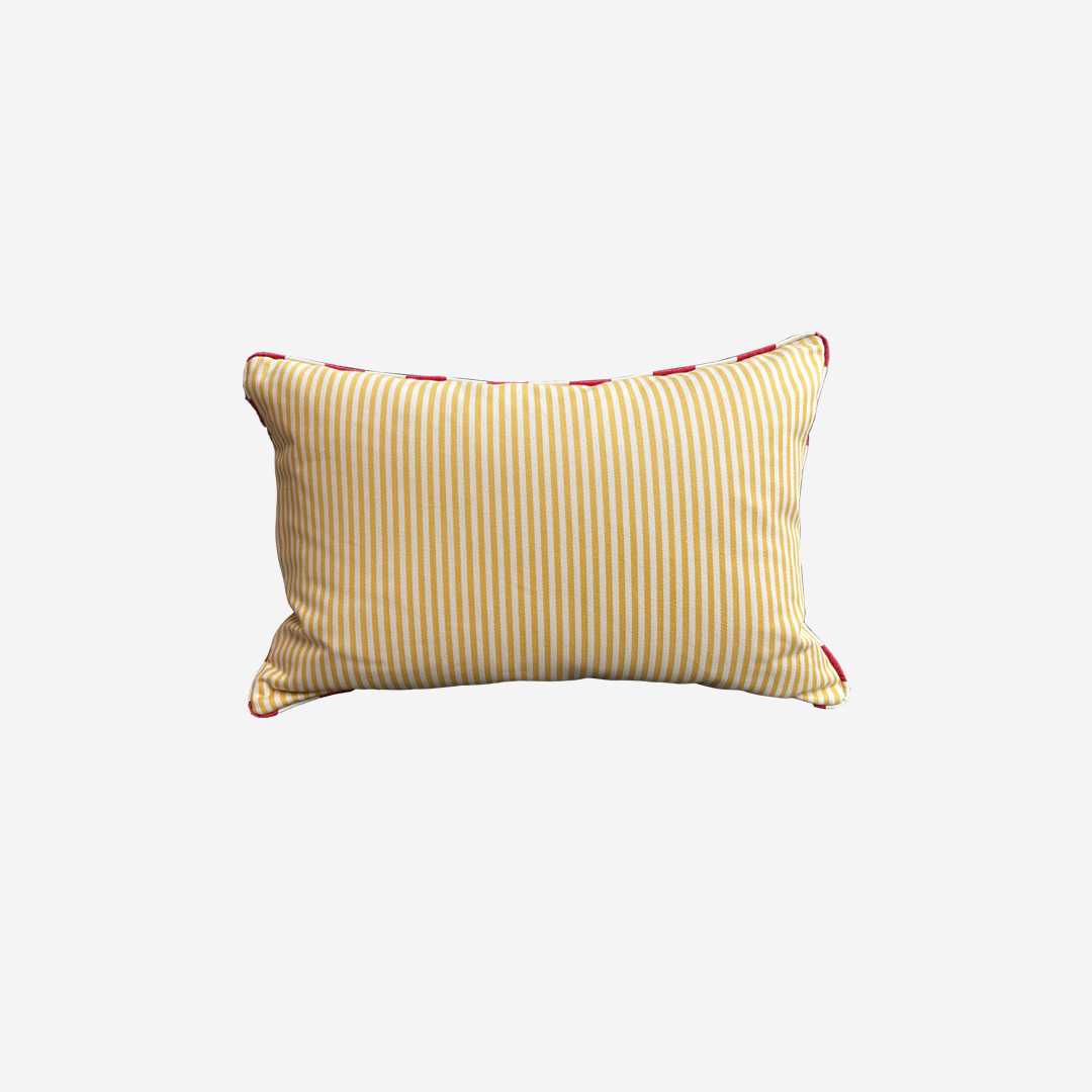Coussin à Rayures Fines - Jaune - 40x55