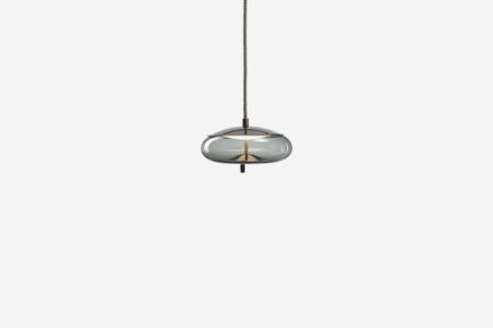 Suspension Knot Small PC1037 - Smoke Grey et Black Chrome