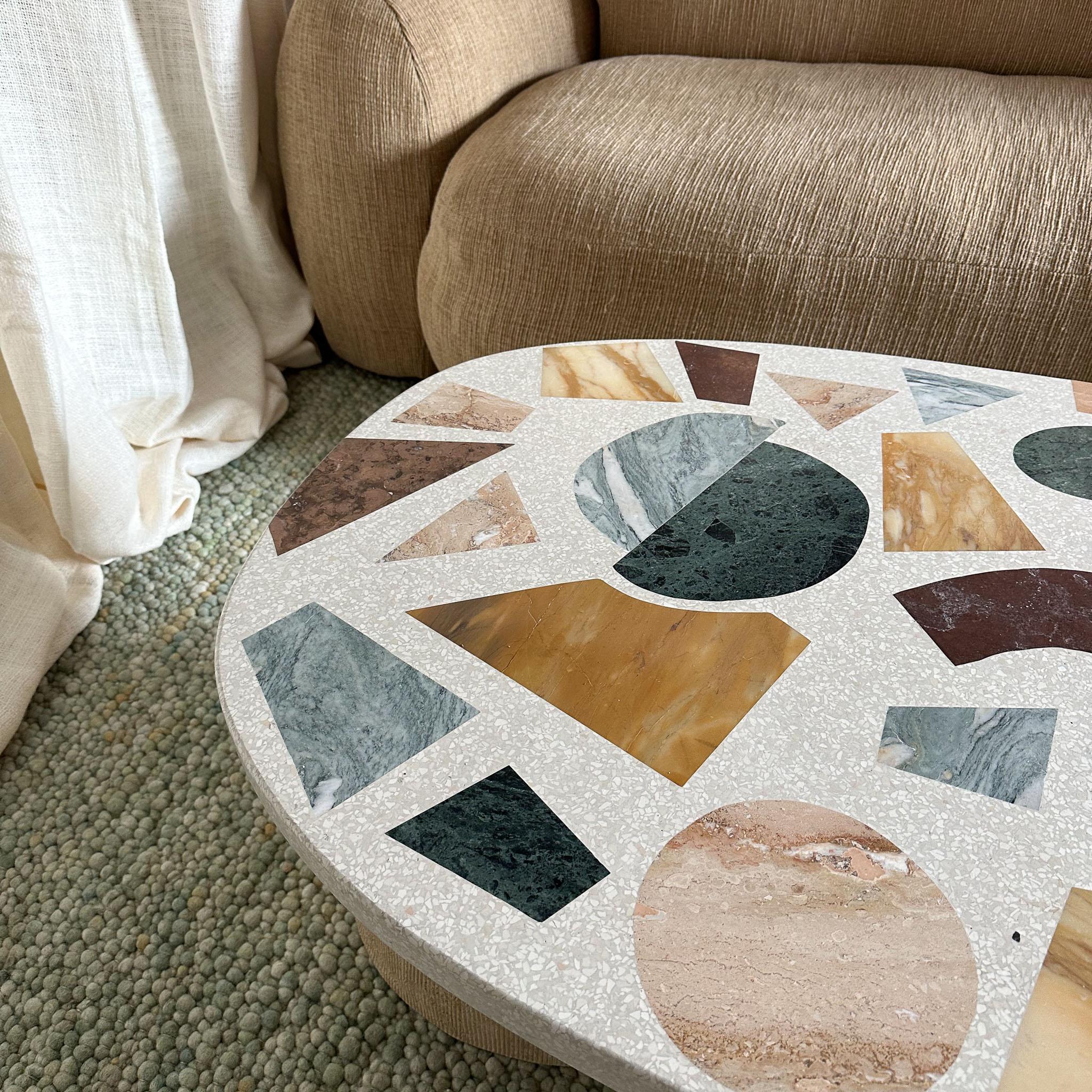 table basse Gaia ovale jaune brun