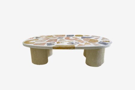 table basse gaïa ovale piètement céramique blanche