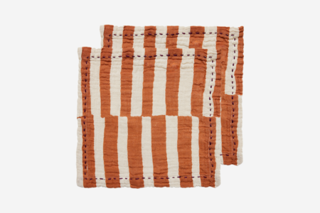 Serviettes - Rayure Mandarine